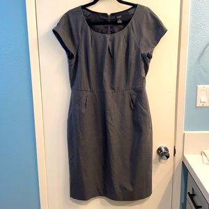 J Crew Super 120s gray sheath work dress sz12